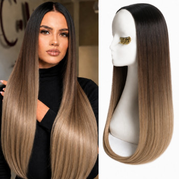 Extensii Front Lace (Semiperuca) DeLuxe Ombre Saten Inchis Blond Aluna